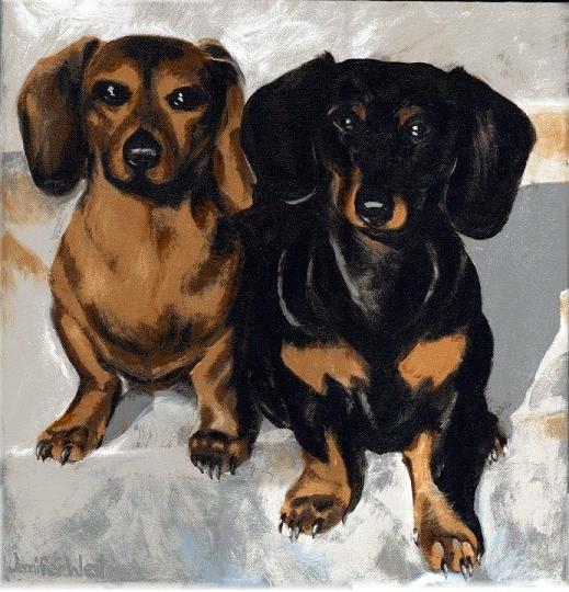Portrait of two dogs