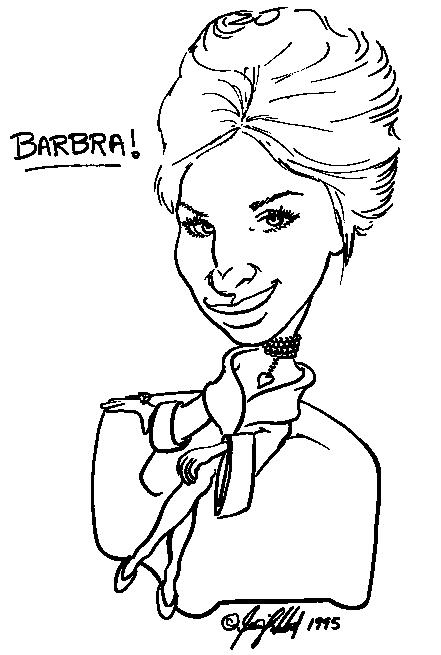 Black and white caricature enlarged