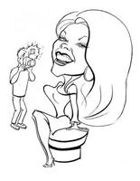 Black and white caricature 3