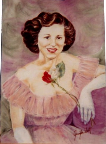 Pastel portrait of a red rose